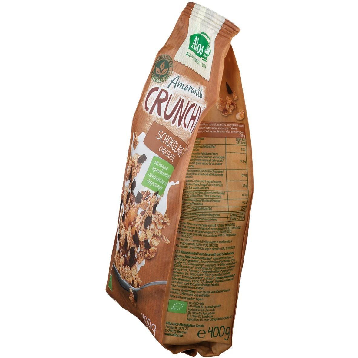 Allos Bio Amaranth Crunchy, Schokolade 400 g Müsli