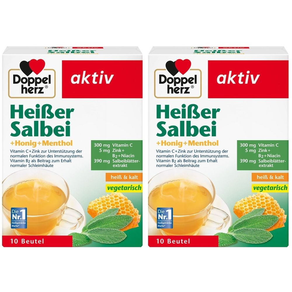 Doppelherz Heißer Salbei + Honig Menthol 2x10 St Granulat