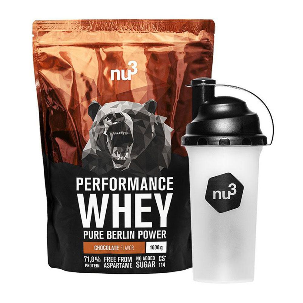 nu3 Performance Whey, Schokolade + nu3 Shaker