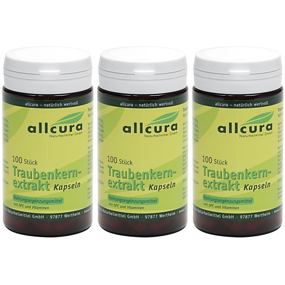 allcura Traubenkernextrakt 3x100 St Kapseln