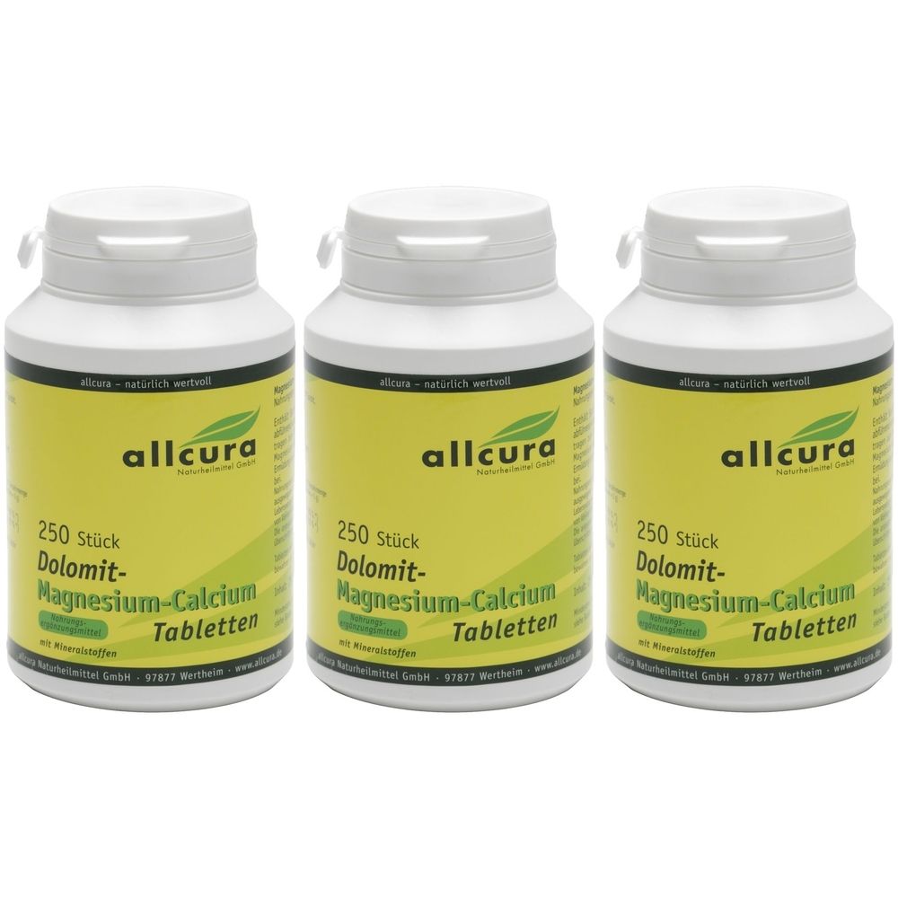 allcura Dolomit-Magnesium-Calcium 3x250 St Tabletten