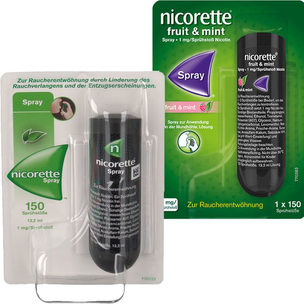 nicorette® Spray Set Classic-Mint & Fruit-Mint 2x13,2 ml - SHOP APOTHEKE