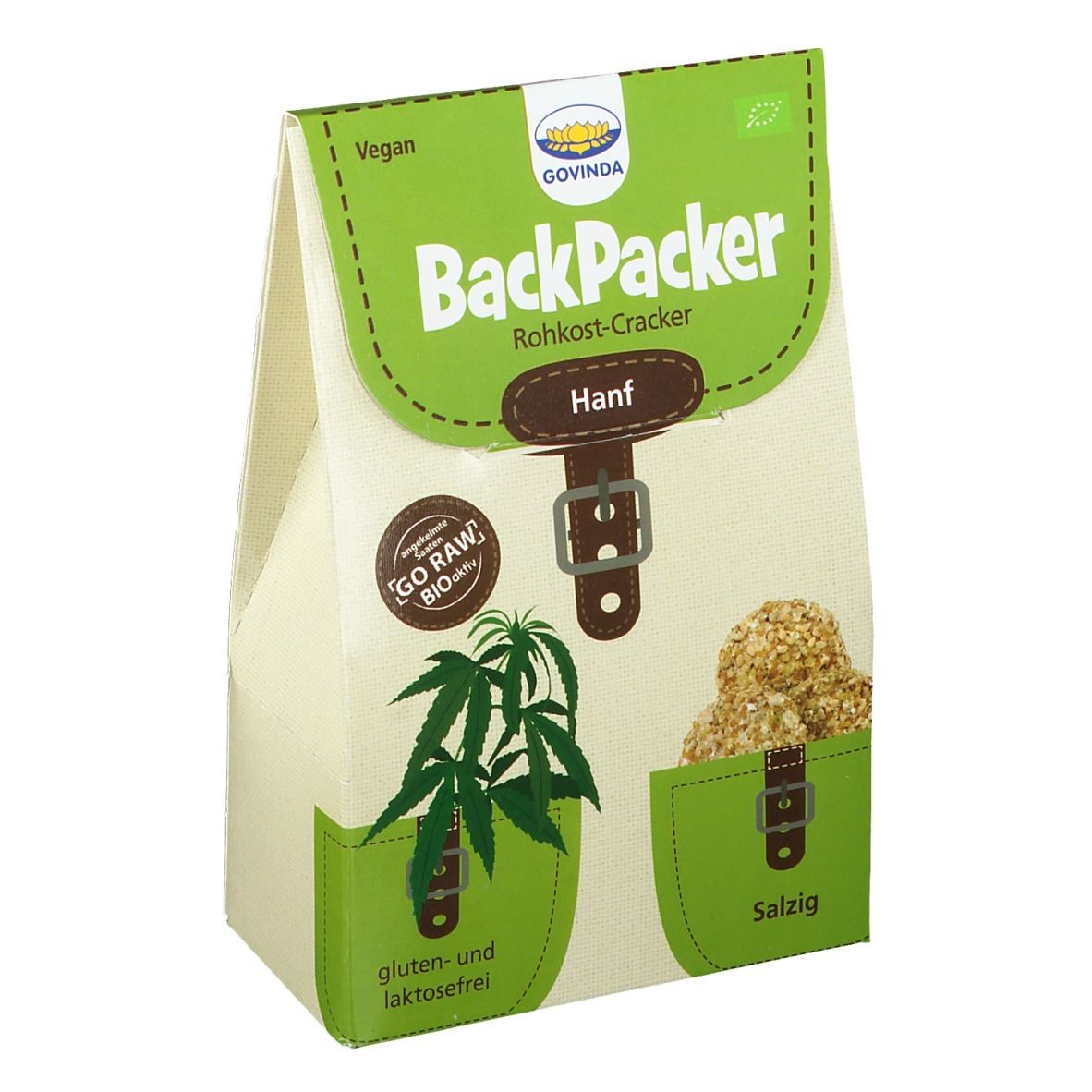 Govinda BackPacker Rohkost-Cracker, Hanf