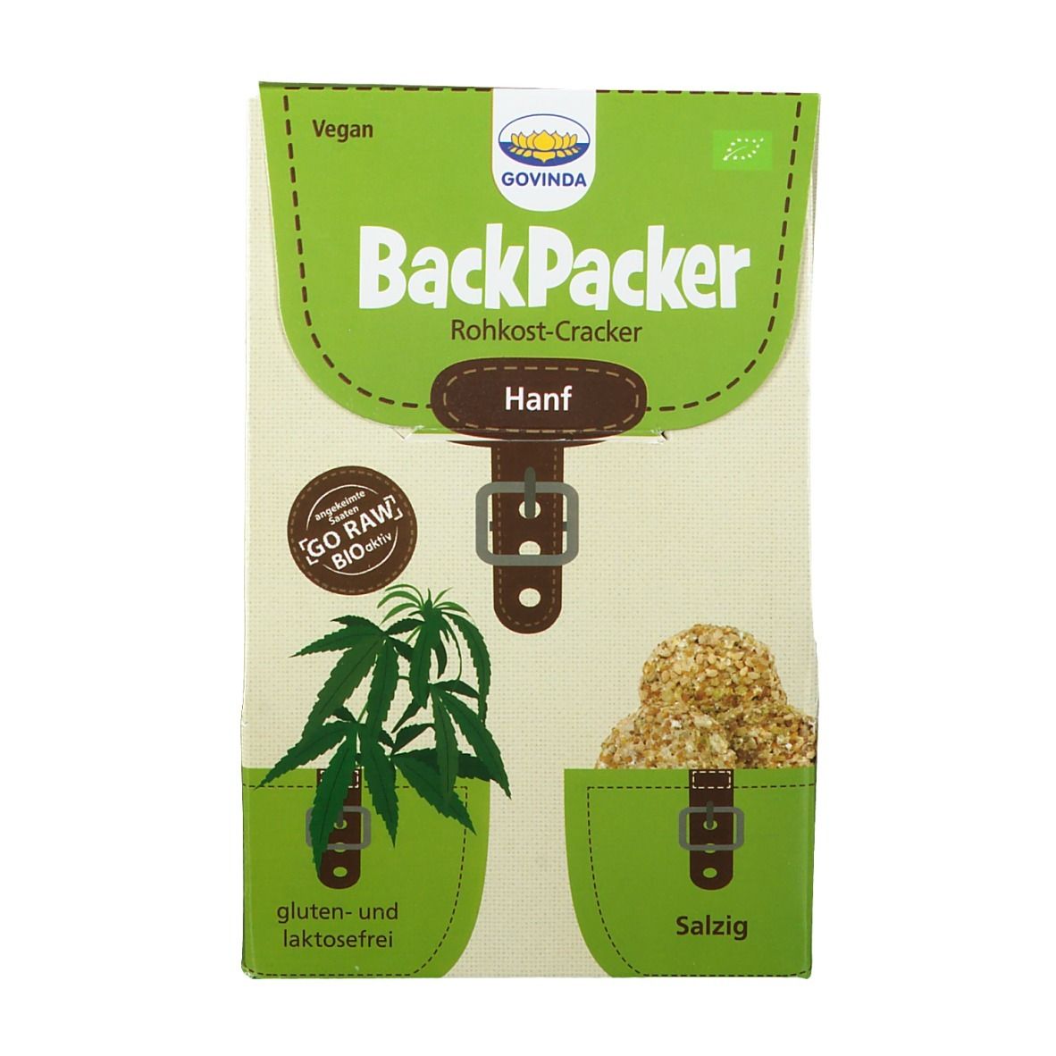 Govinda BackPacker Rohkost-Cracker, Hanf