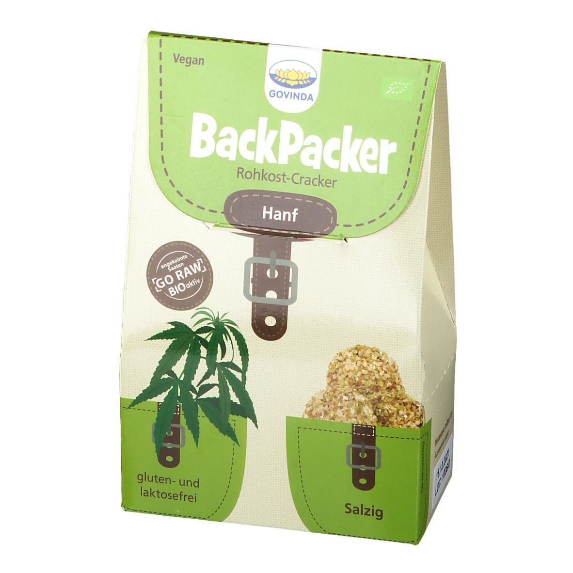 Govinda BackPacker Rohkost-Cracker, Hanf