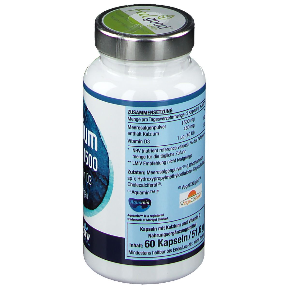 Kalzium Marine 1500 + Vitamin D3 60 St Kapseln