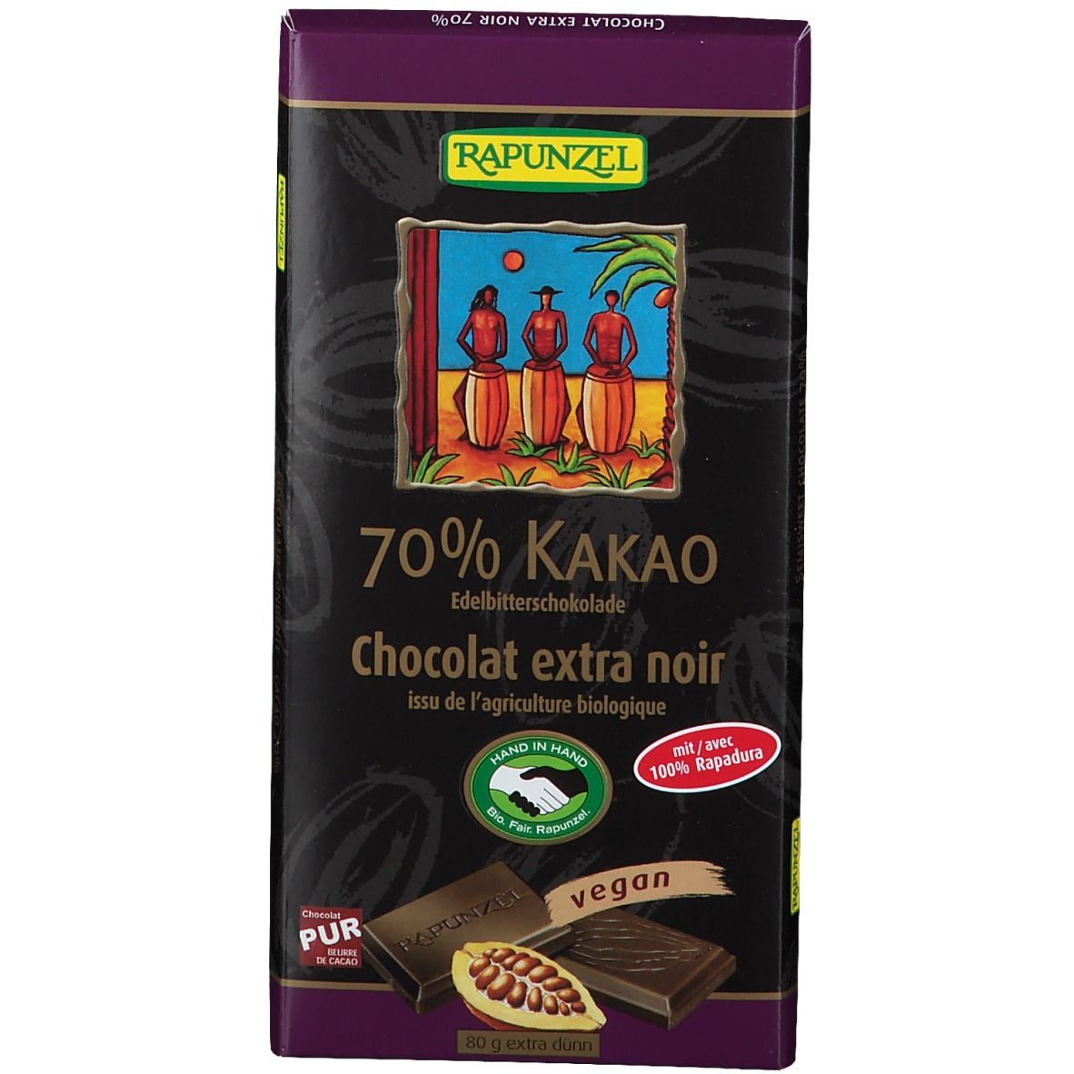 RAPUNZEL Edelbitter Schokolade 70% Kakao (Rapadura)