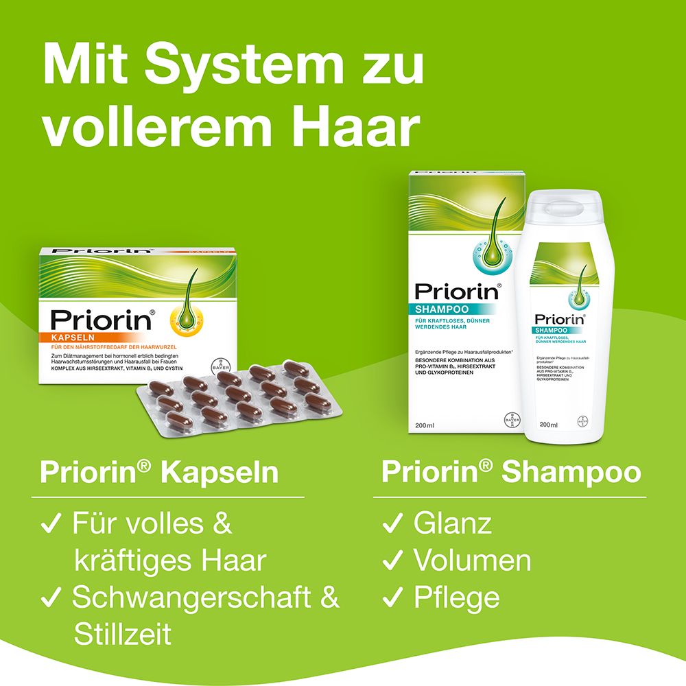 Priorin® Haarpflege-Set: bei hormonell erblich bedingtem Haarausfall bei Frauen