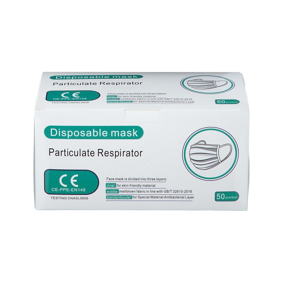 50 Mund-Nasen-Masken (3-lagig) – Schwarz, Bequem Mit Nasenbügel & Elastischen Ohrenbändern, Für Den Alltag