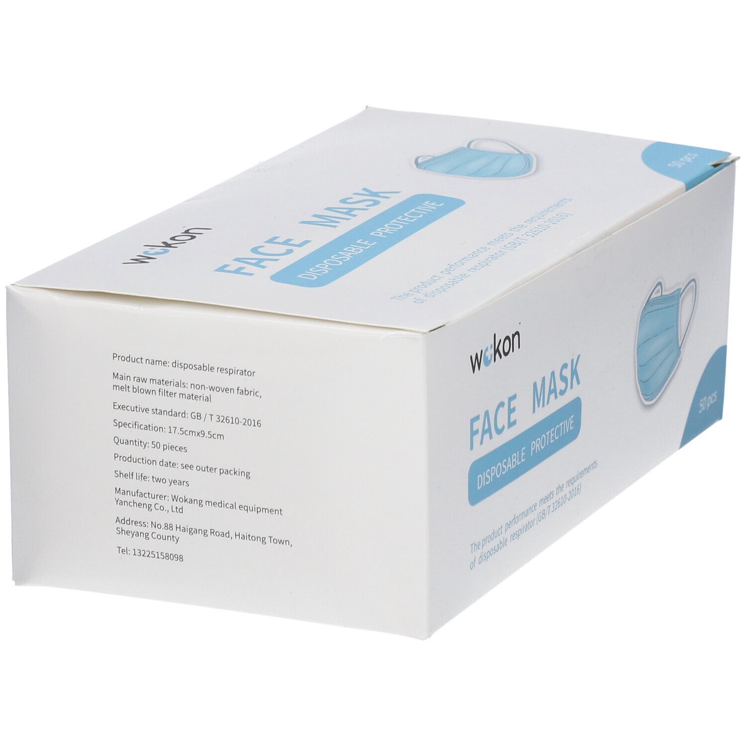 50 Einweg-Masken 3-lagig Blau - Bequeme Mund-Nasen-Bedeckung