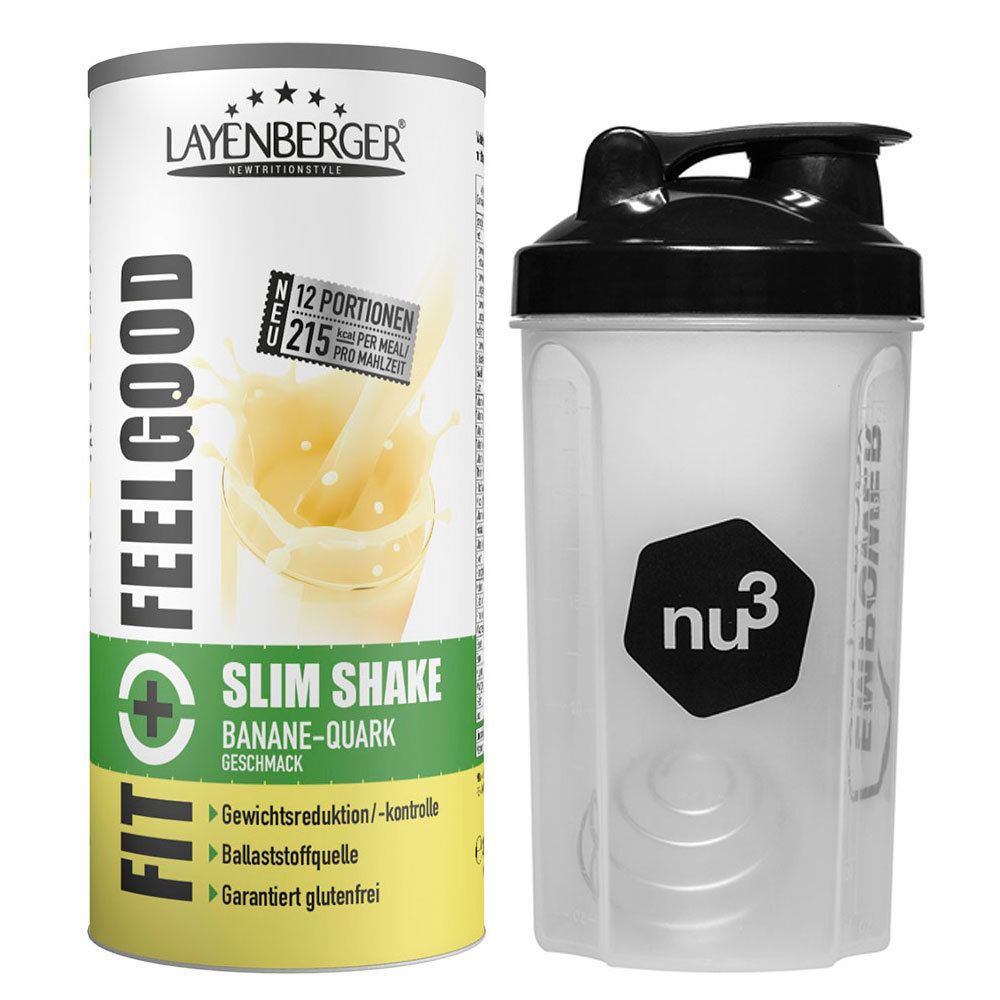 LAYENBERGER FIT+FEELGOOD Slim Shake Banane-Quark + nu3 Shaker