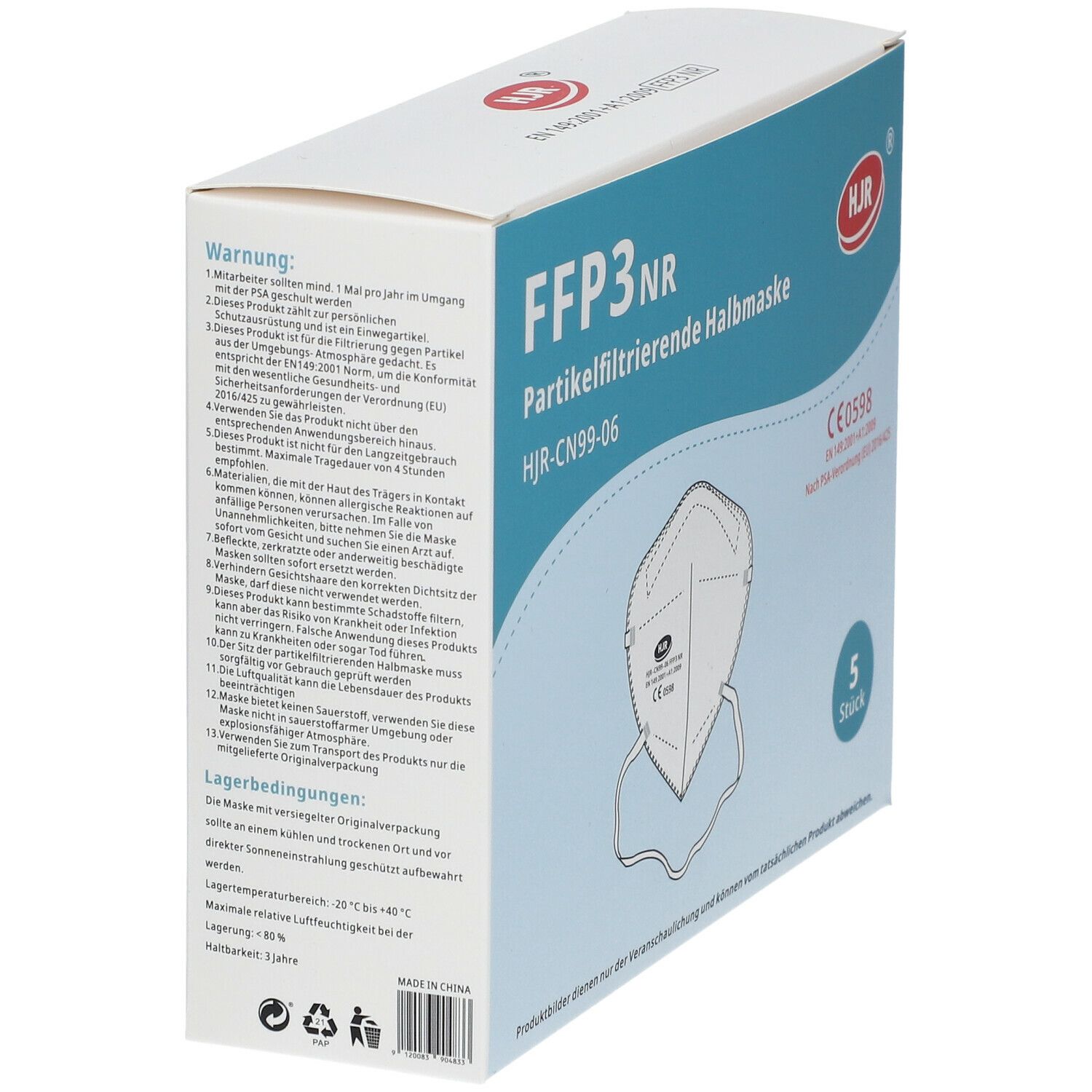 FFP3 Partikelfilternde Halbmaske 5er Set