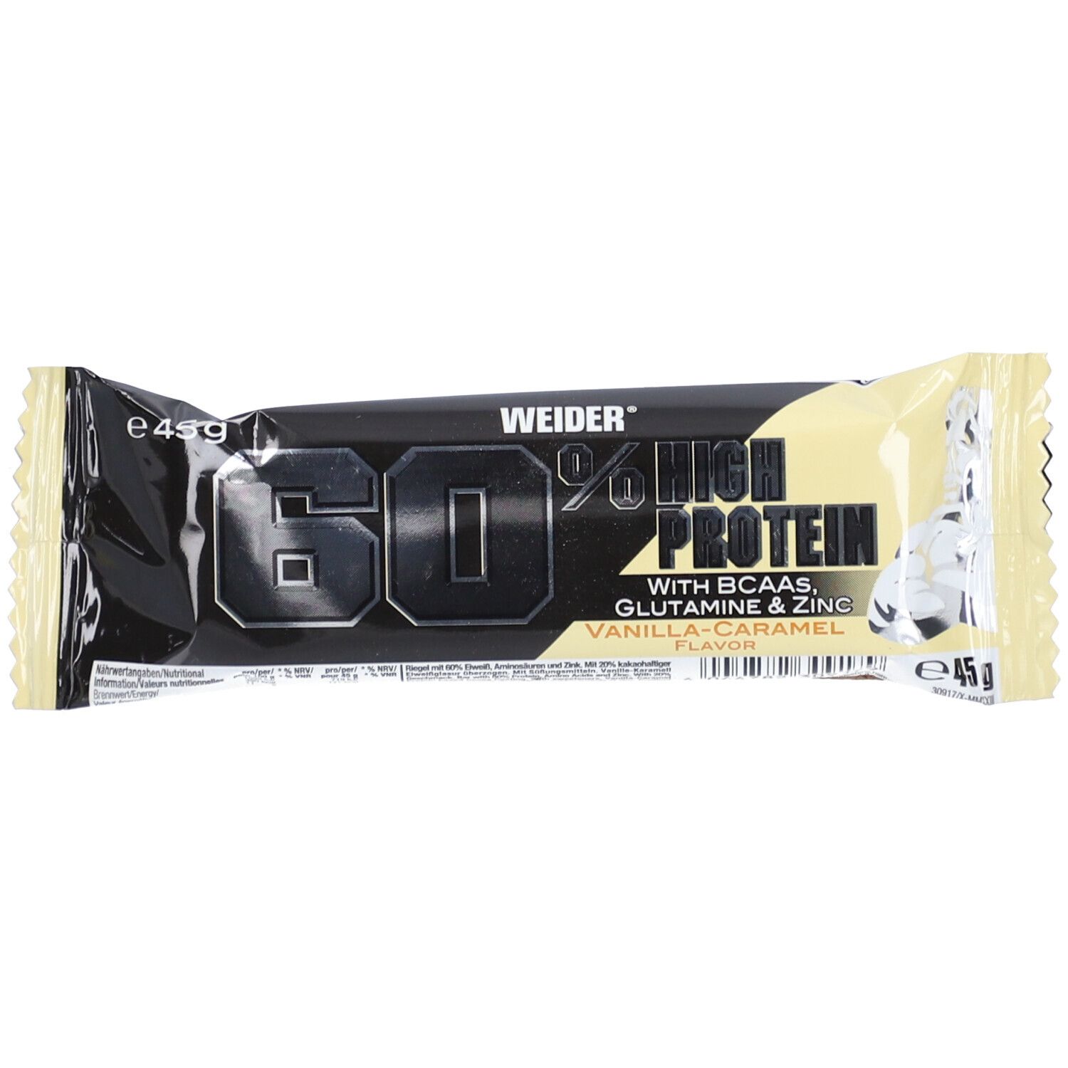 Weider 60% Protein Bar, Vanilla Caramel 45 g Riegel