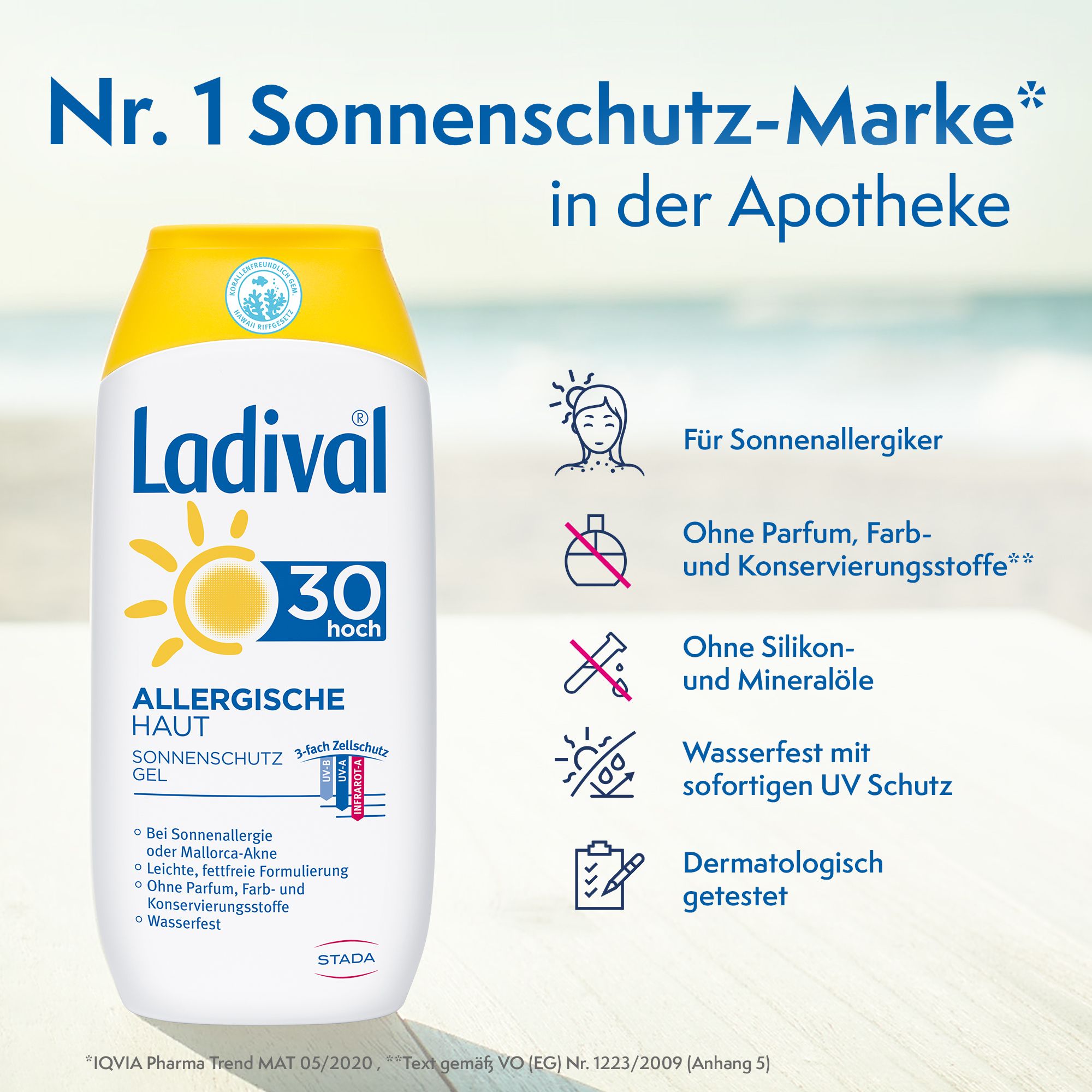 Ladival® Allergische Haut Sonnenschutz Gel LSF 30 2x200 ml - SHOP APOTHEKE