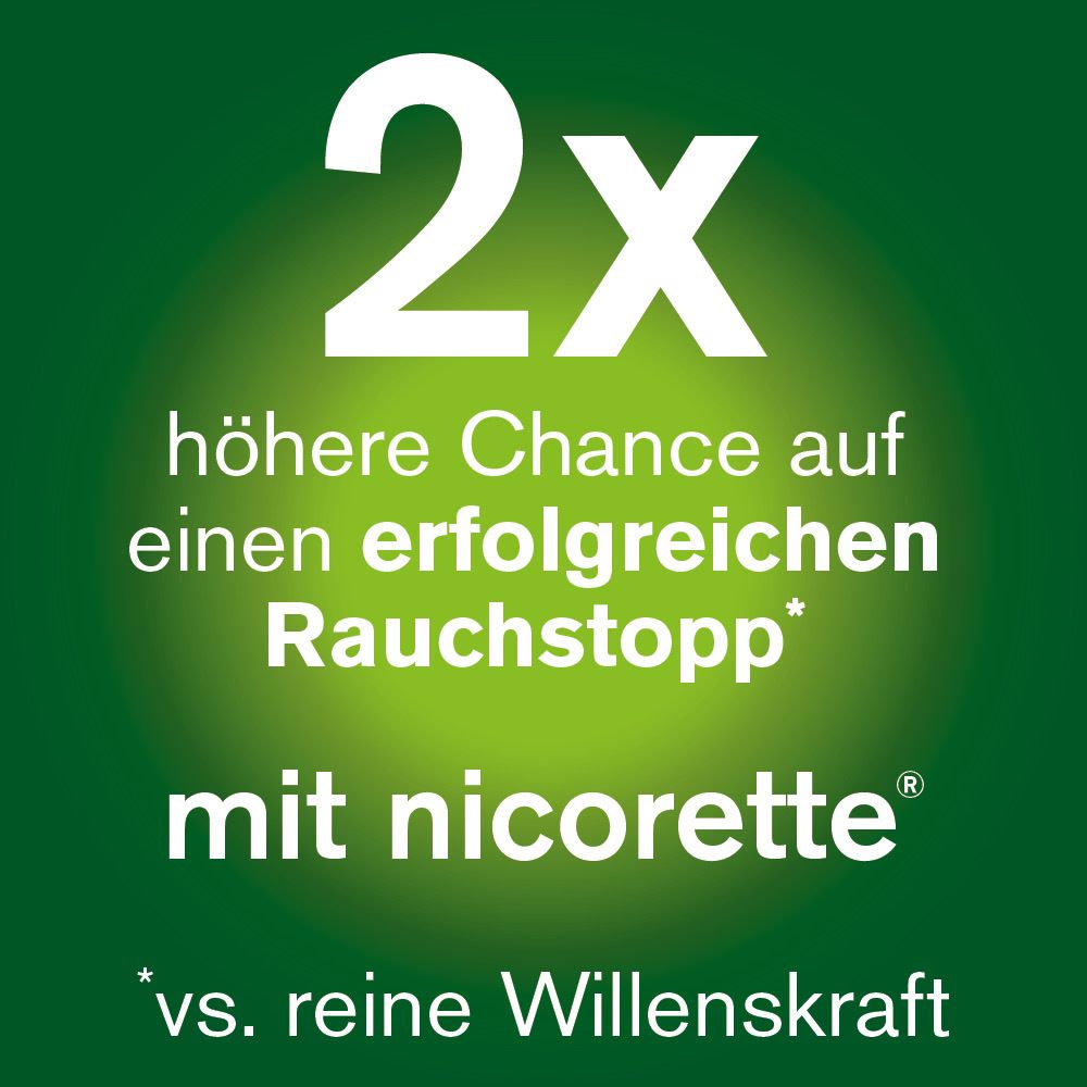 Grafik: 2x höhere Chance auf erfolgreichen Rauchstopp mit nicorette®.