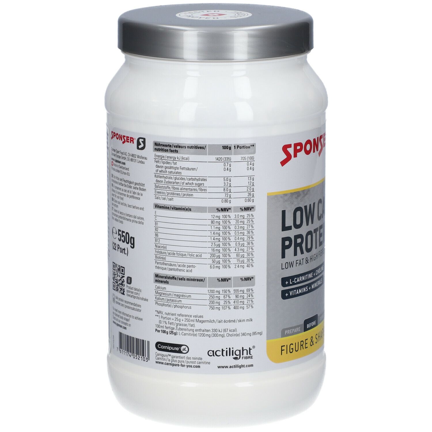 Sponser Protein Shake L-C Vanilla 550 g Pulver