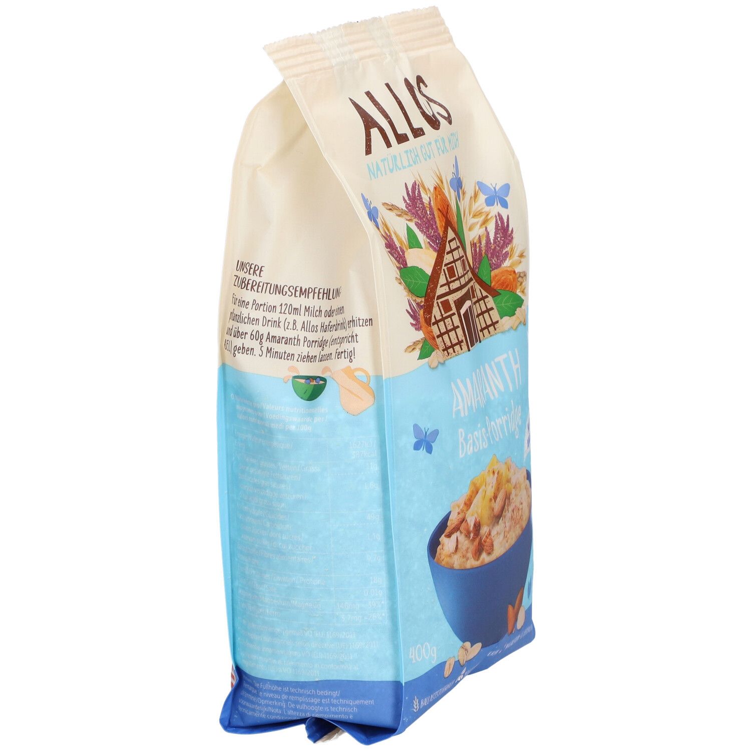 Allos Amaranth Frühstücksbrei, Basis 400 g Pulver