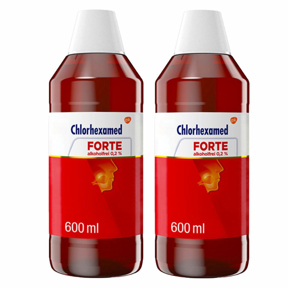 Chlorhexamed FORTE alkoholfrei 0,2 %, Mundspülung, Mundwasser  antibakteriell, 2 x 600 ml 2x600 ml - SHOP APOTHEKE