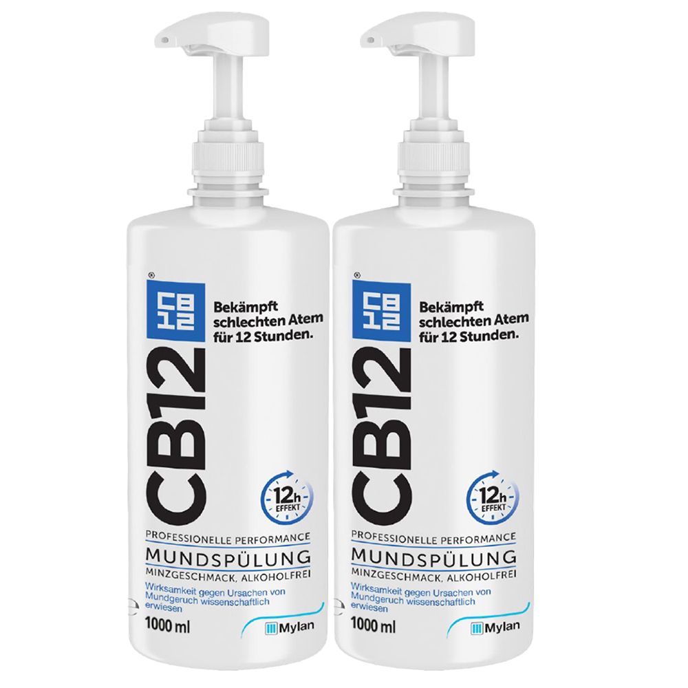 CB12 Mundspülung: Mundwasser mit Zinkacetat & Chlorhexidin gegen schlechten  Atem & Mundgeruch 2x1000 ml - SHOP APOTHEKE