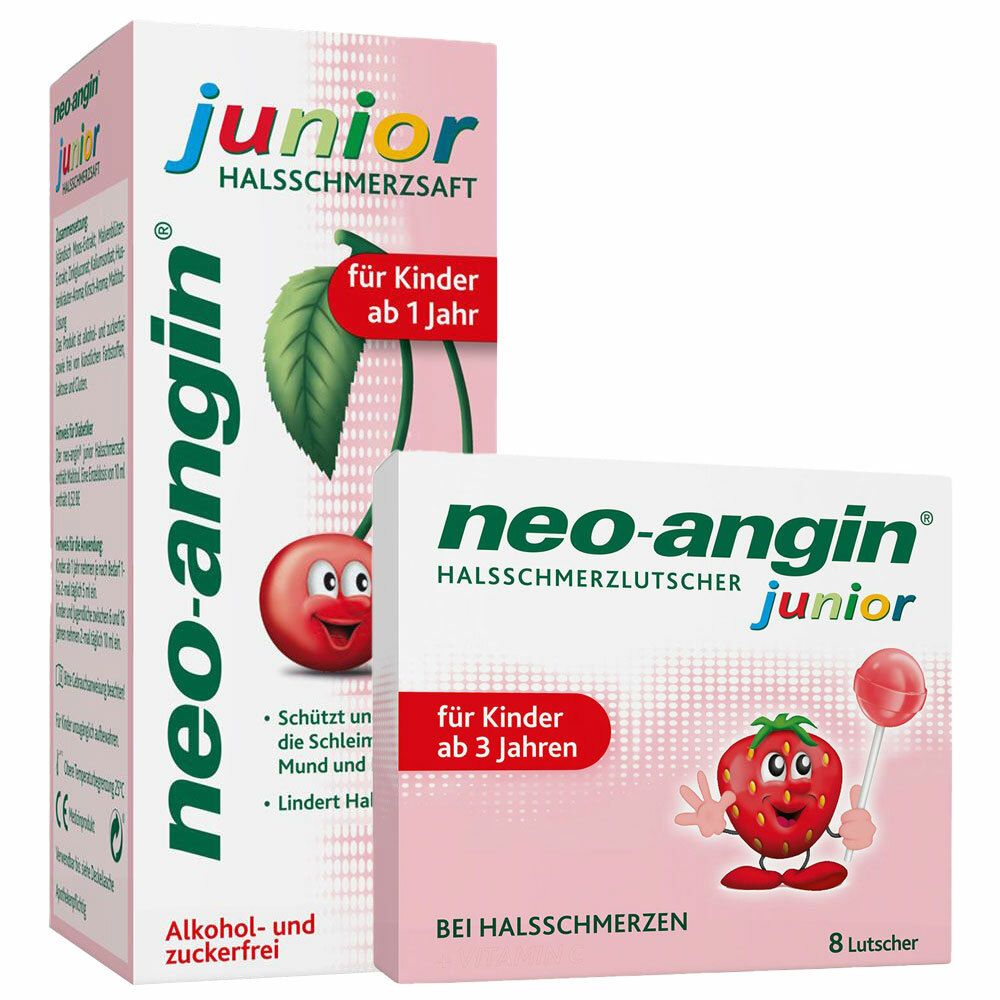 neo-angin® junior Halsschmerzsaft + Halsschmerzlutscher