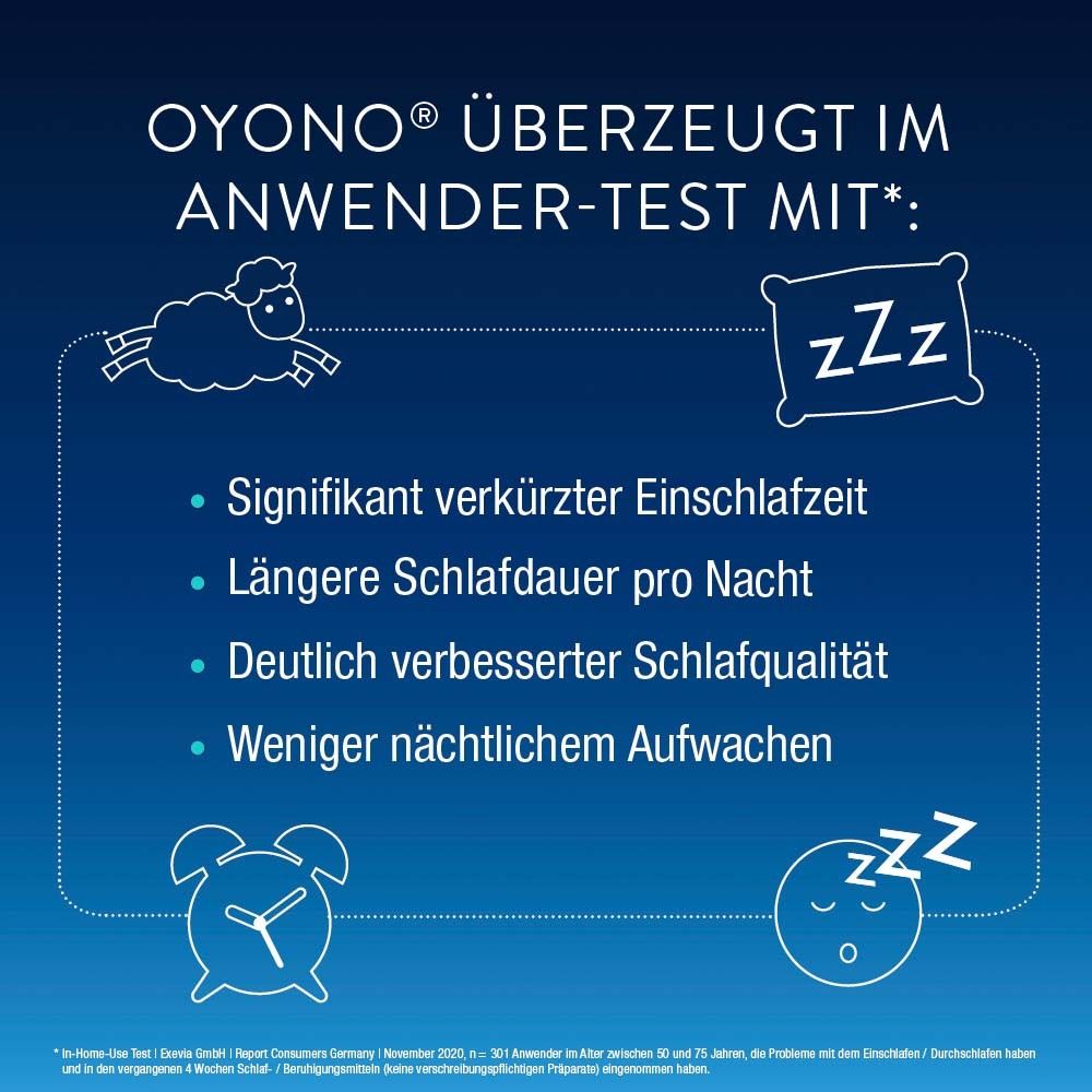 OYONO® Nacht mit 1mg Melatonin, Baldrian und Zitronenmelisse