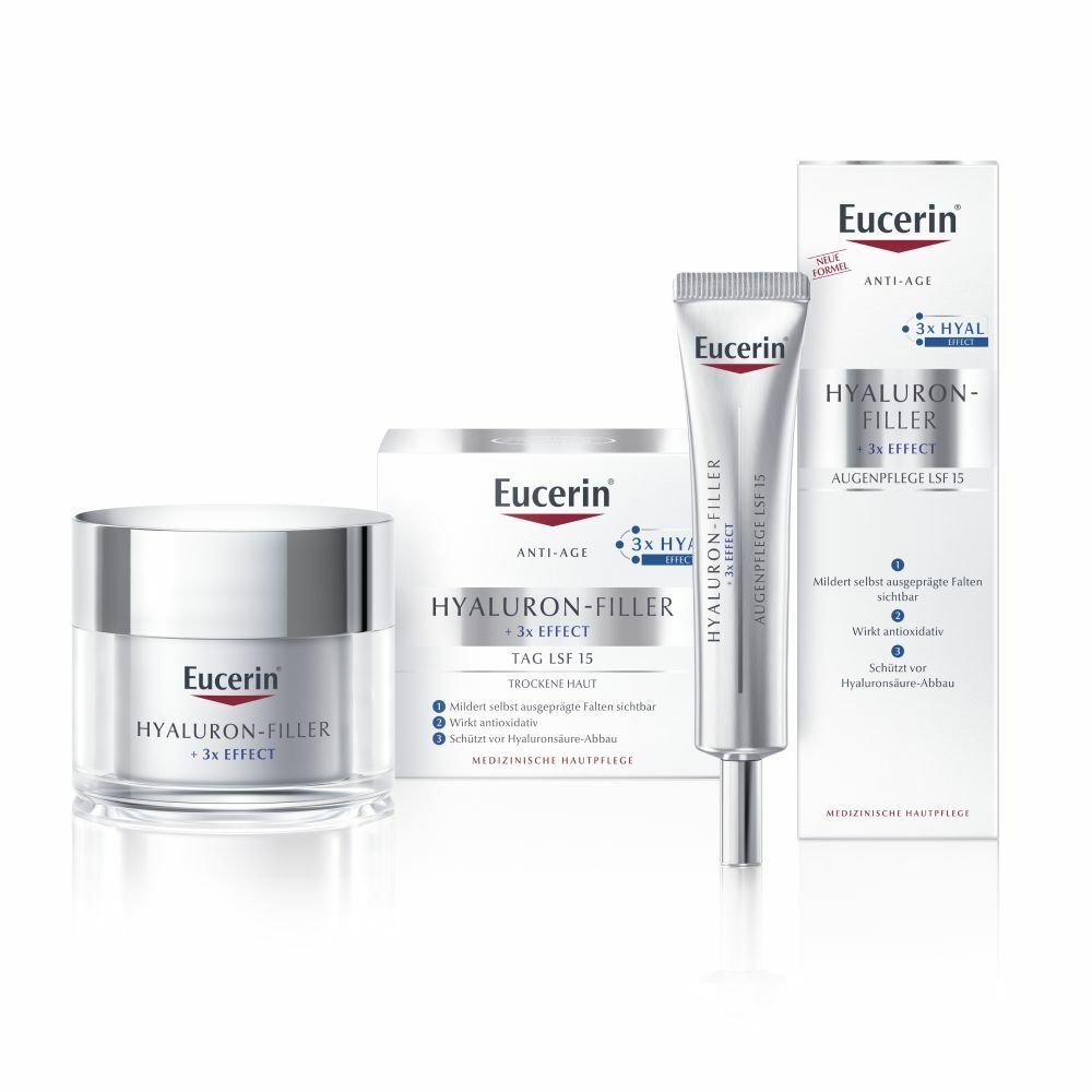 Eucerin® HYALURON-FILLER Tagespflege für trockene Haut + Eucerin® HYALURON-FILLER Augenpflege