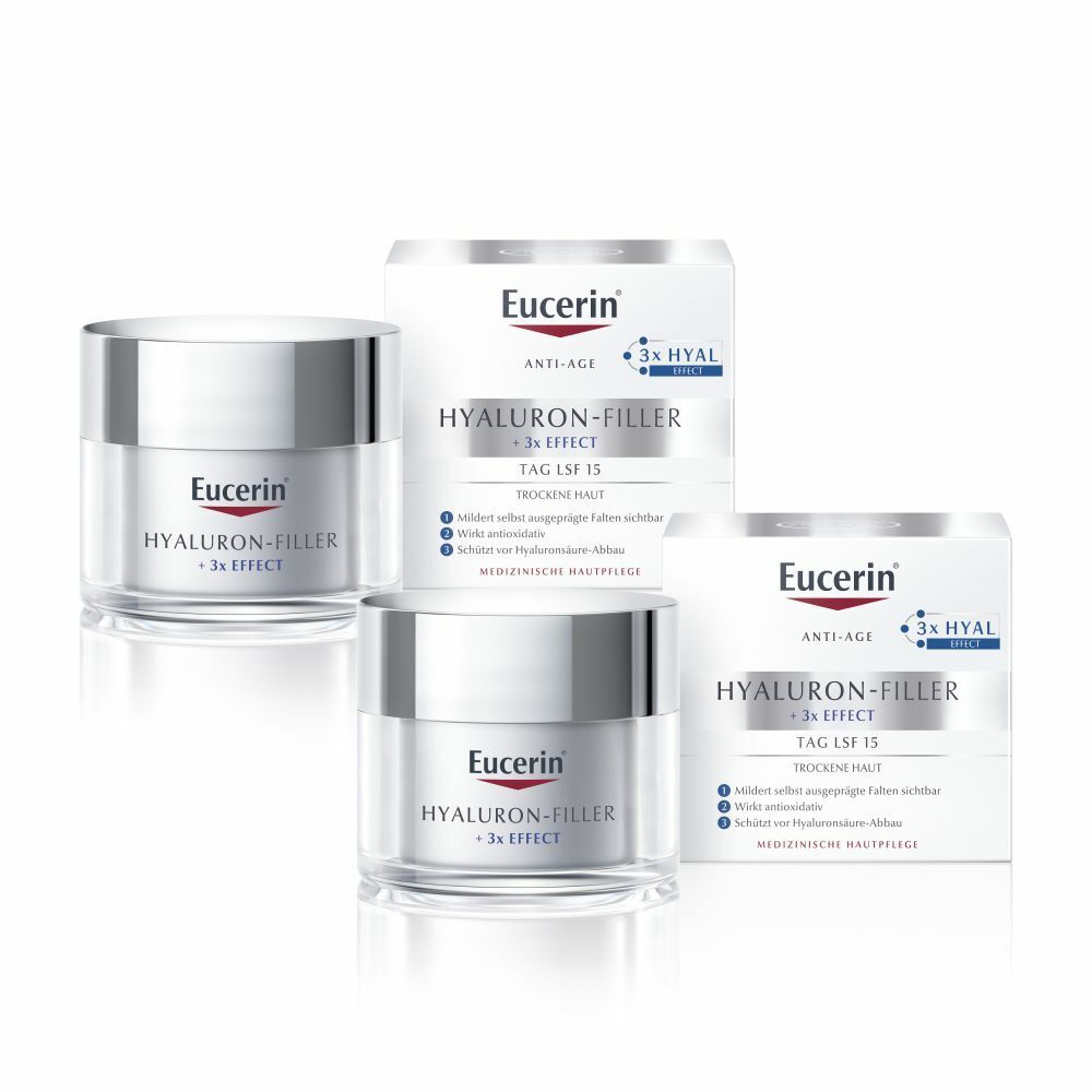 Eucerin® HYALURON-FILLER Tagespflege für trockene Haut + Eucerin Hyaluron Spray 50ml GRATIS thumbnail