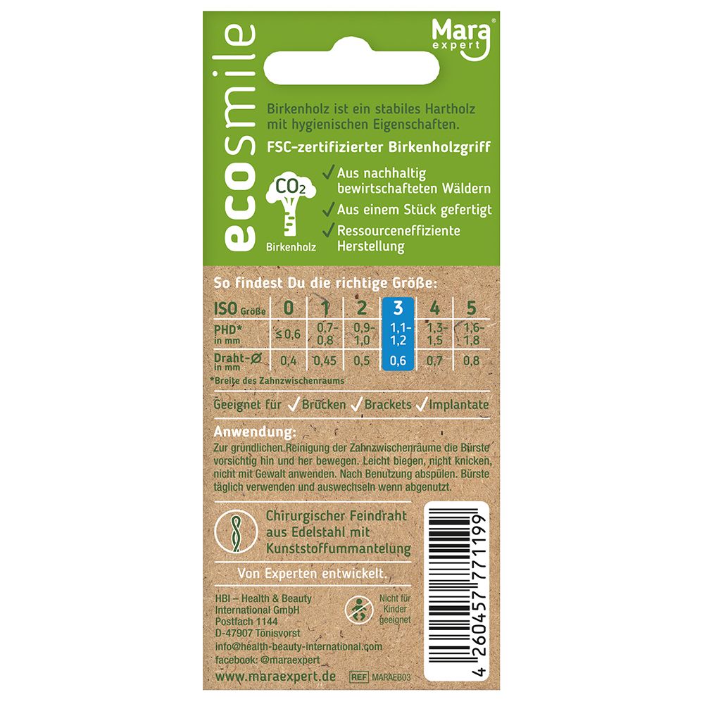 Mara Expert Ecosmile Interdentalbürste ISO 3 - Blau 8 St Zahnbürste