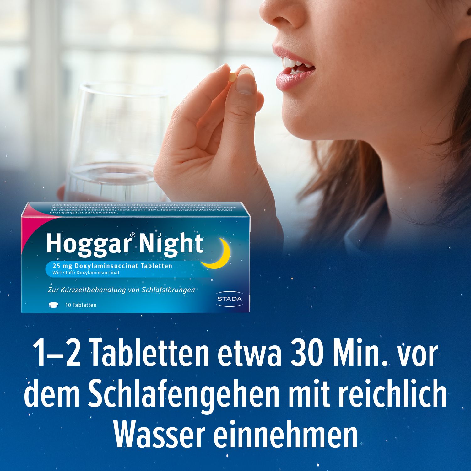 Hoggar® Night 25 mg Schlaftabletten für die Kurzzeitbehandlung von akuten Schlafstörungen