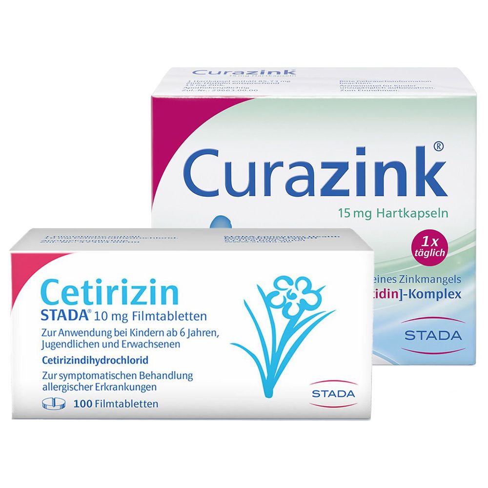 Cetirizin Stada® 10 mg Filmtabletten + Curazink® 15 mg Hartkapseln
