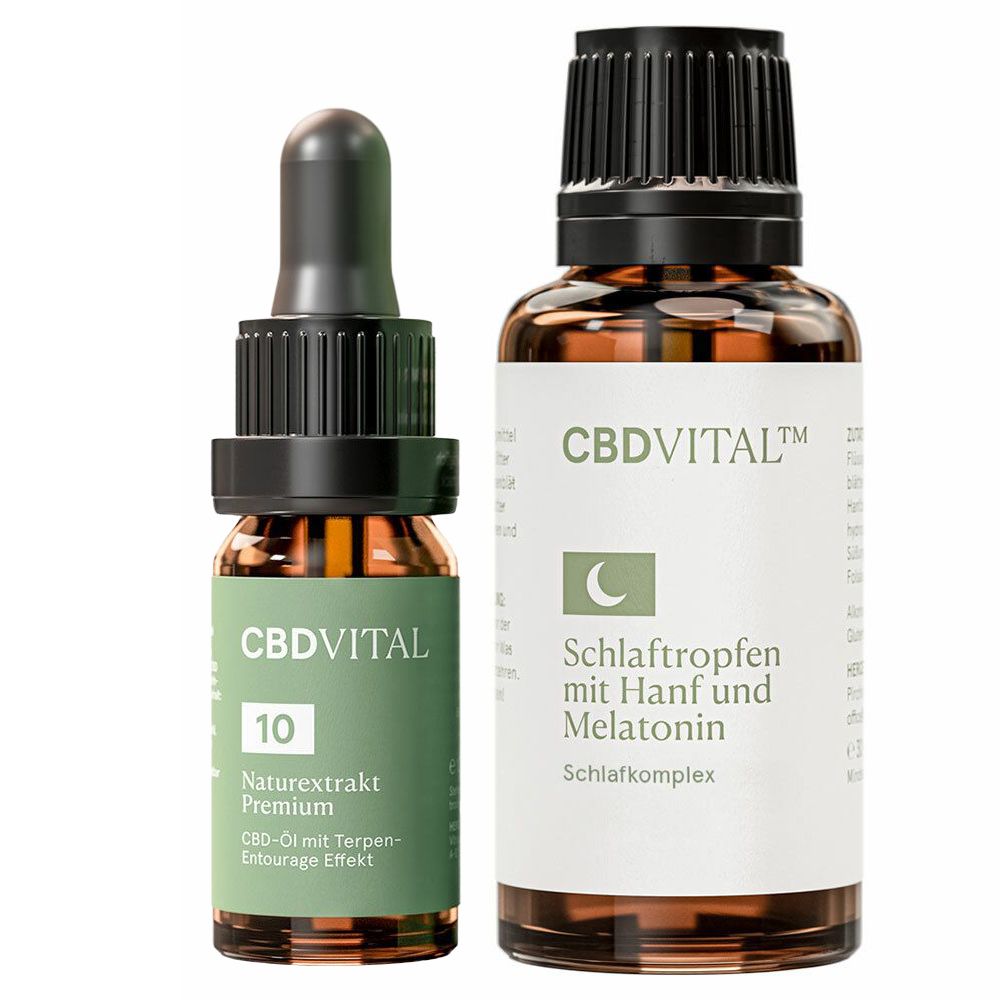 CBD VITAL Schlaftropfen + CBD VITAL Naturextrakt Premium Öl 10 % 1 St ...