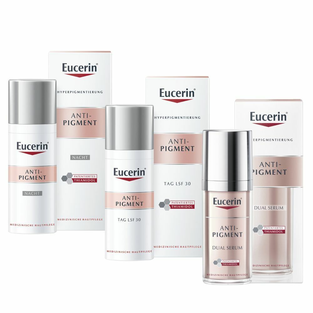 Eucerin® Anti-Pigment Tagespflege LSF 30 + Anti-Pigment Nachtpflege + Anti-Pigment Dual Serum