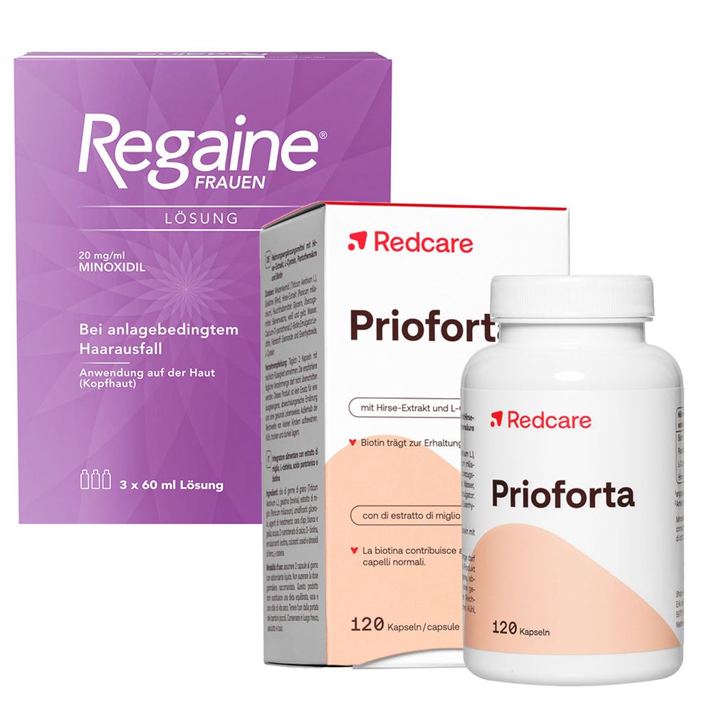 Prioforta RedCare + Regaine® Frauen Lösung 2% 3 Monats-Vorrat