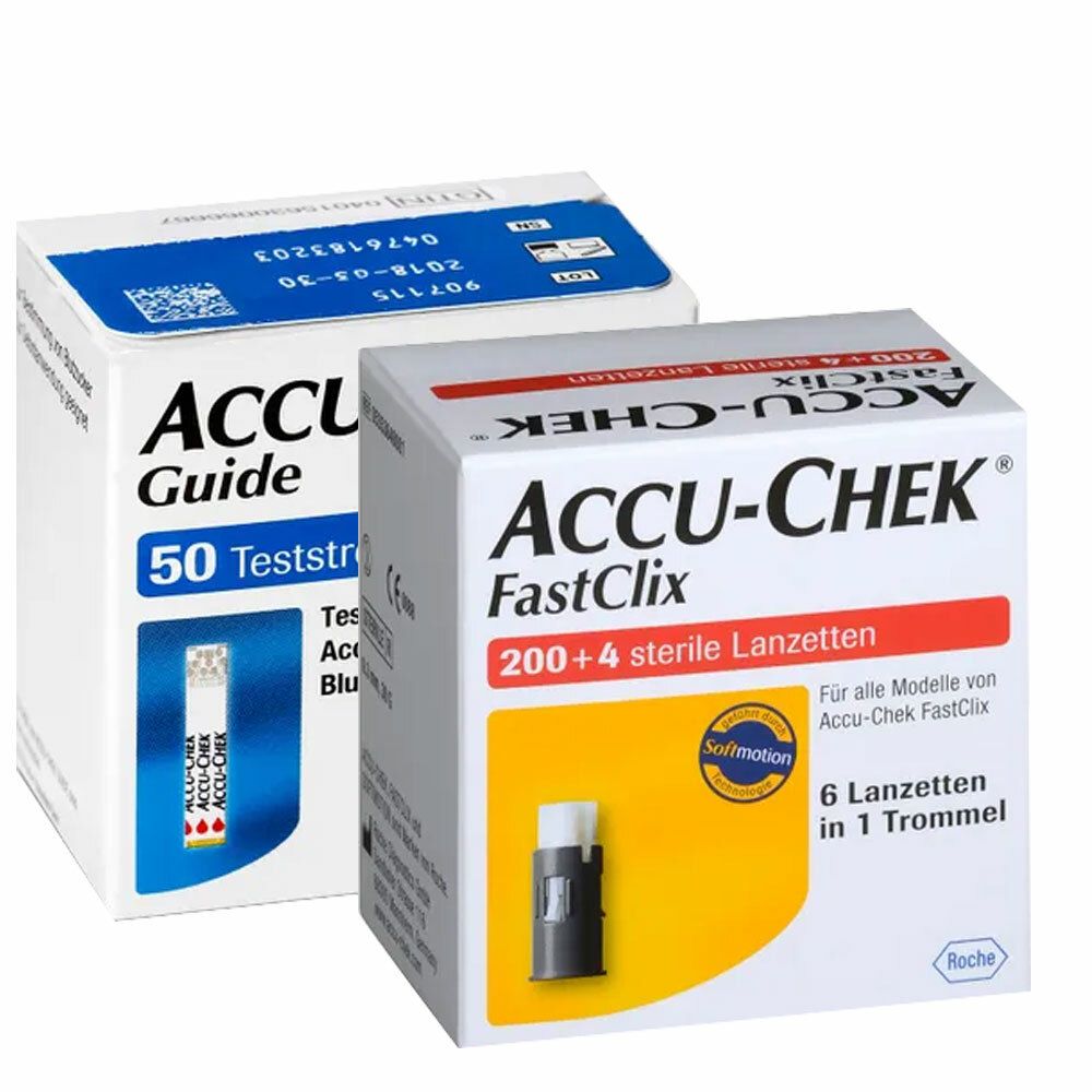 Accu-Chek® FastClix Lanzetten + Accu-Chek® Guide Teststreifen