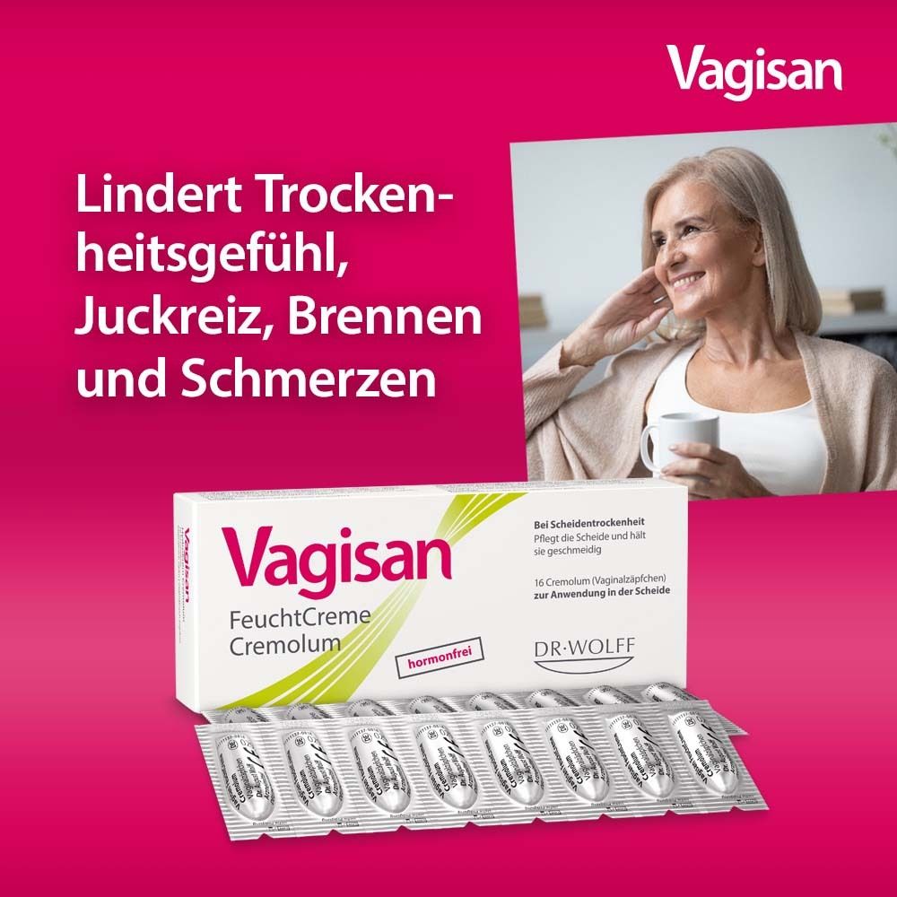 Vagisan FeuchtCreme Cremolum: Hormonfreies Vaginalzäpfchen bei trockener Scheide – schnelle Linderung & einfache Anwendung