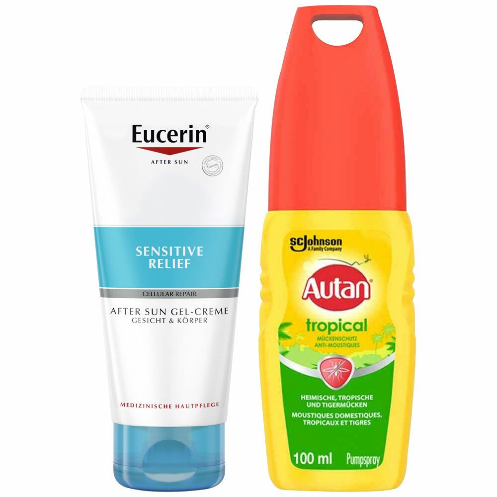 Autan® Tropical Pumpspray + Eucerin® After Sun Sensitive Relief Gel-Creme
