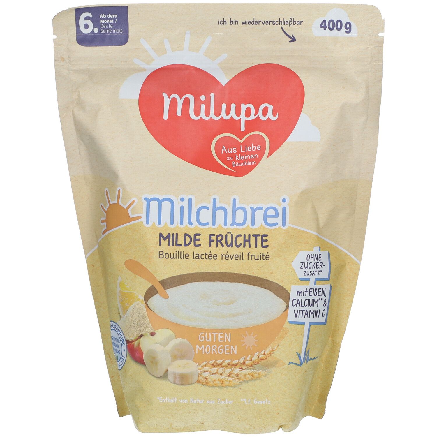 Milupa Guten Morgen Milchbrei Milde Früchte ab dem 6 Monat