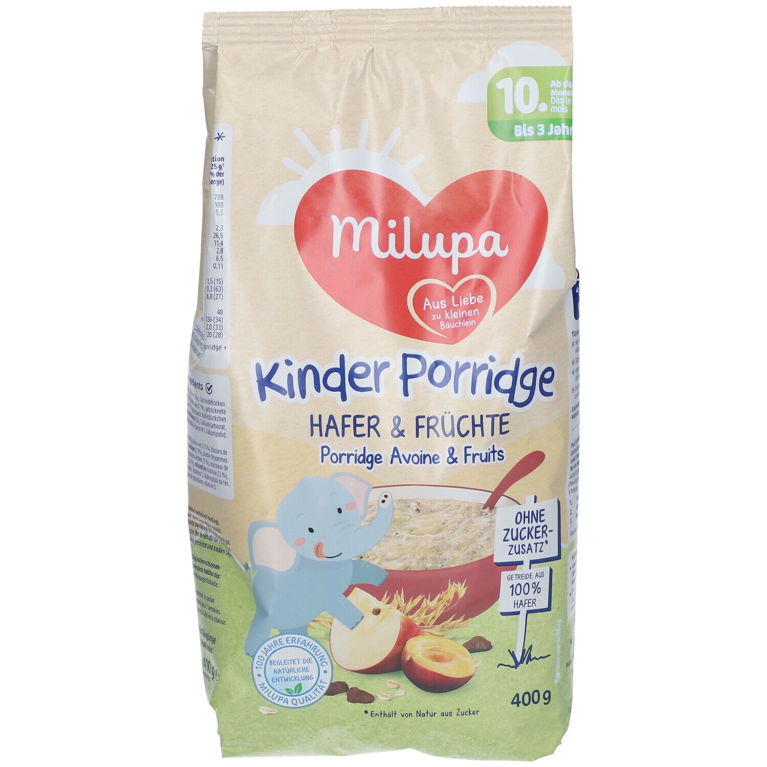 Milupa Kinder Porridge Hafer & Früchte ab dem 10 Monat bis 3 Jahre