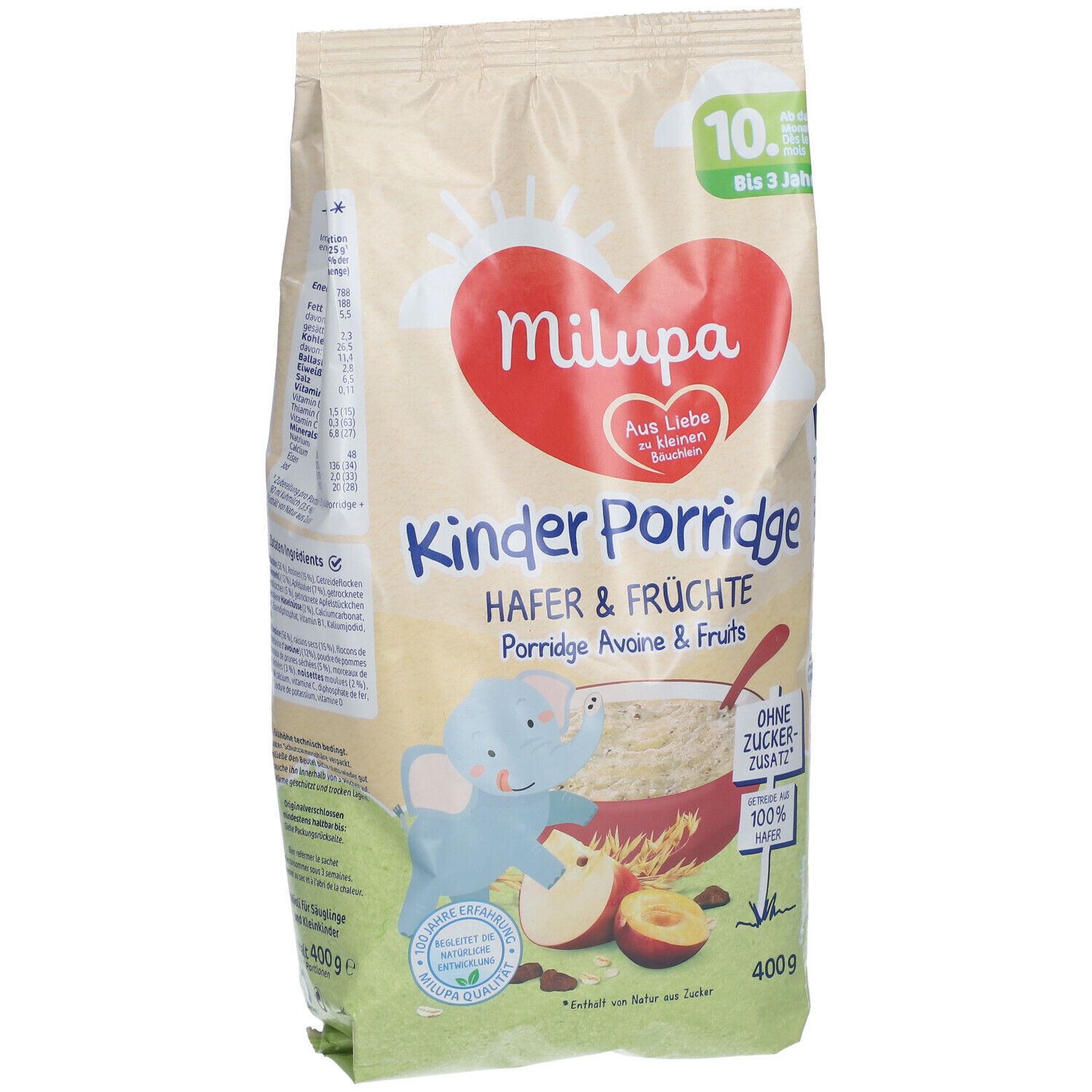 Milupa Kinder Porridge Hafer & Früchte ab dem 10 Monat bis 3 Jahre