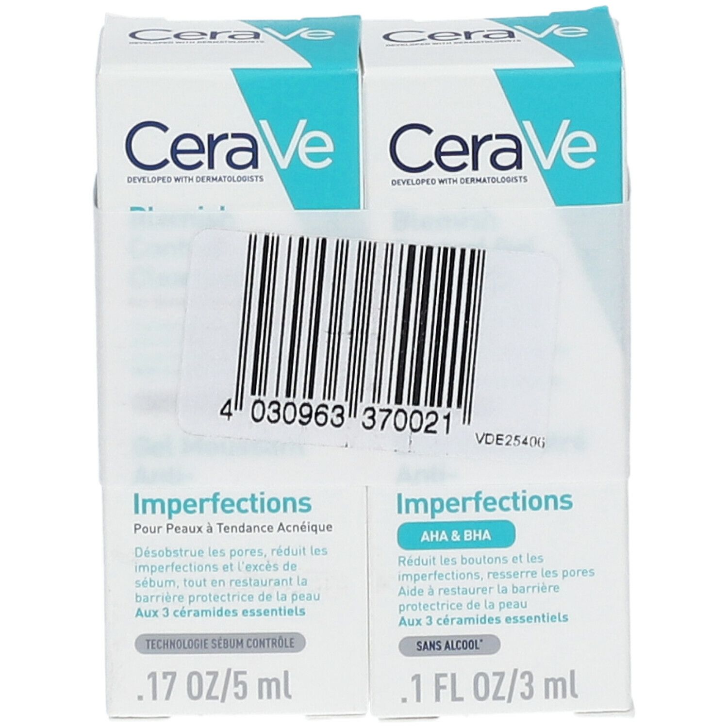 B. CeraVe Probenduo Porentiefe Reinigung 5ml + Anti Unreinheiten Gel ...