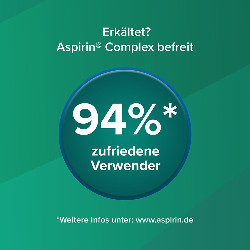 ASPIRIN® Complex Granulat – Effektive Wirkung bei Erkältung mit Schnupfen- Jetzt 10% mit dem Code aspirin10 sparen*