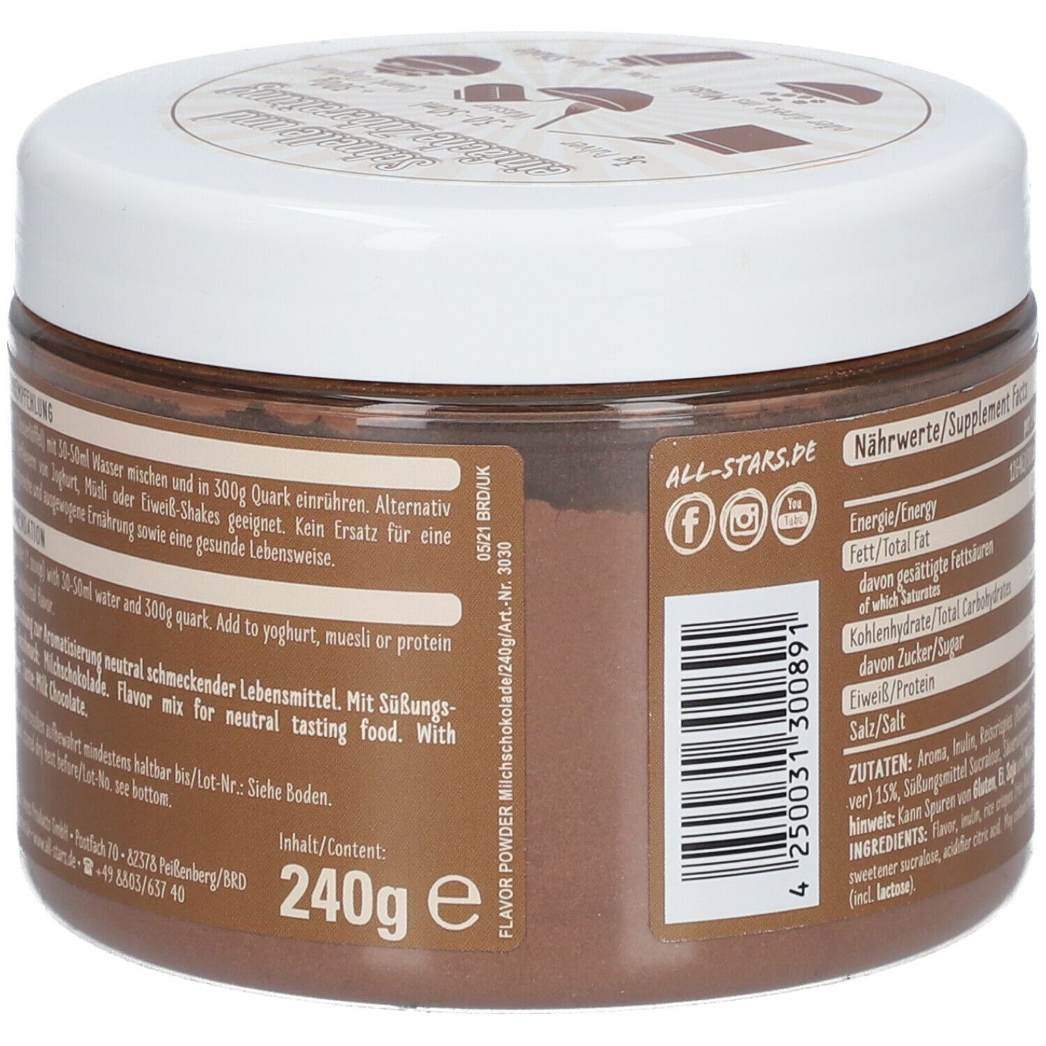 All Stars® Flavor Powder Milky Chocolate & Chunks 240 g - Shop Apotheke