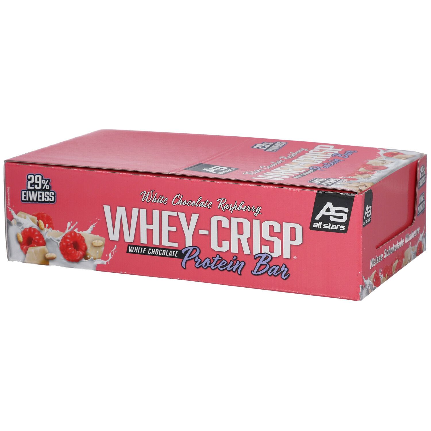 All Stars® Whey Crisp Protein Bar White Chocolate Raspberry 25x50 g