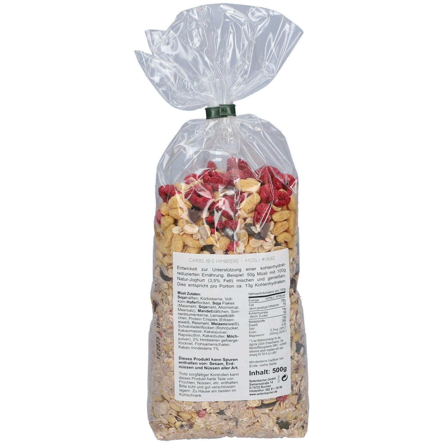 Seitenbacher Sb.-CARBS 19.0, Himbeer 500 g Müsli