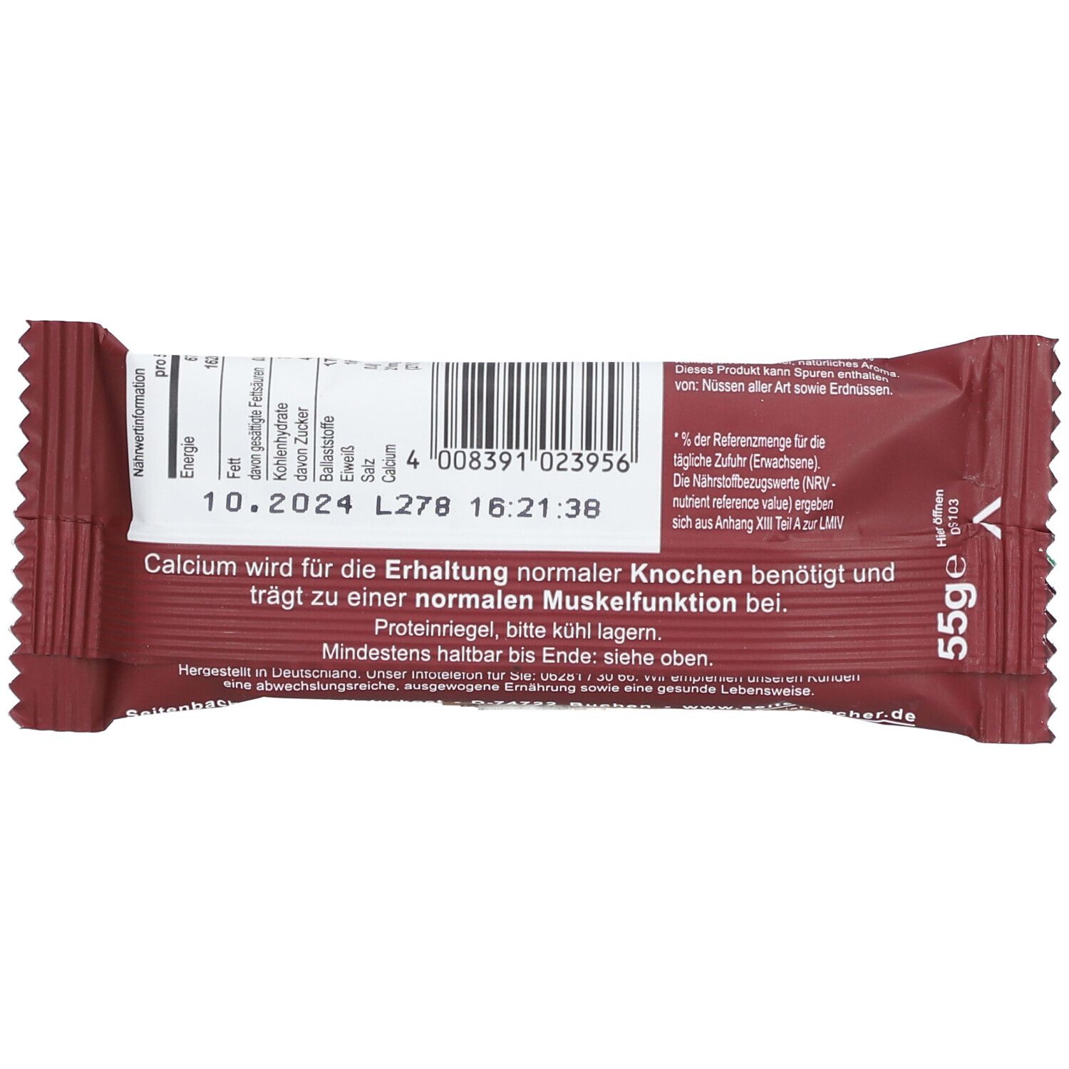 Seitenbacher Protein-Riegel Kakao, o.Schoko 55 g Riegel