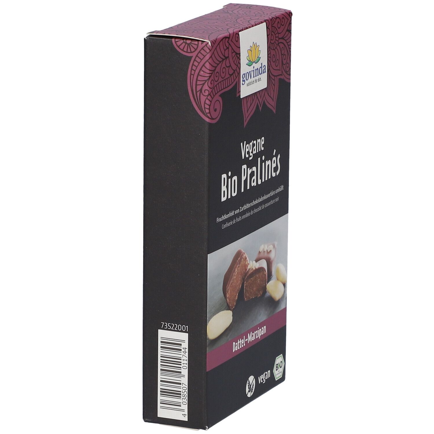 Govinda Vegane Bio Pralinés Dattel-Marzipan 70 g Schokolade