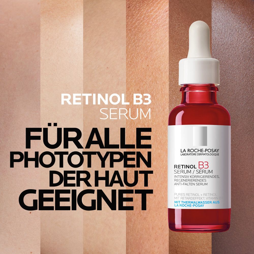 La Roche-Posay Retinol B3 Serum. Text: Für alle Phototypen der Haut geeignet.
