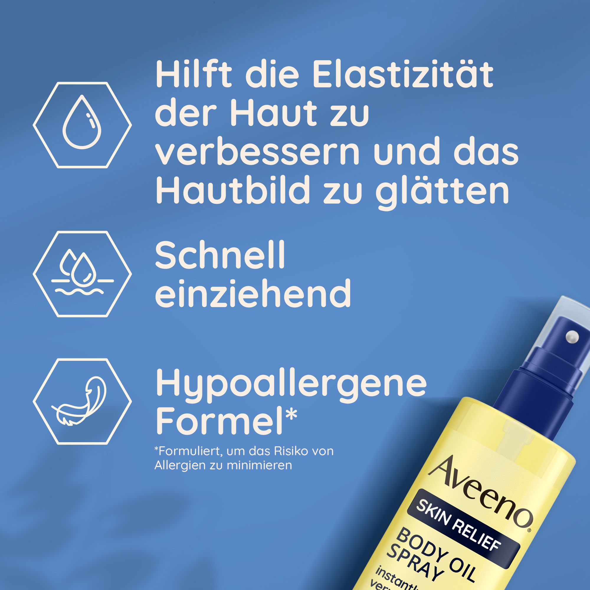Aveeno Skin Relief Körperöl Spray mit pflegendem Haferöl & Jojobaöl für sehr trockene Haut