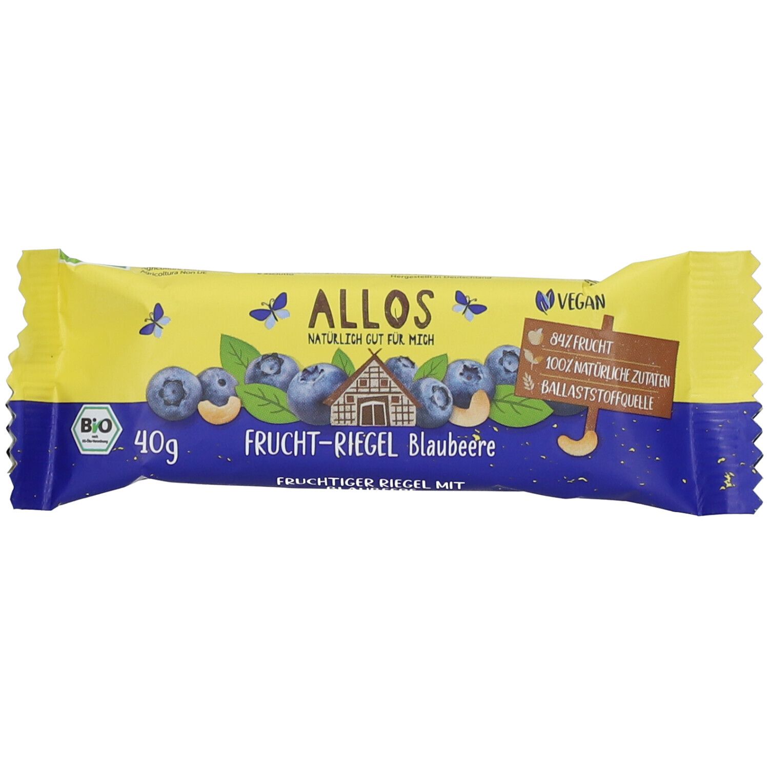 Allos Frucht-Riegel Blaubeere 40 g Riegel