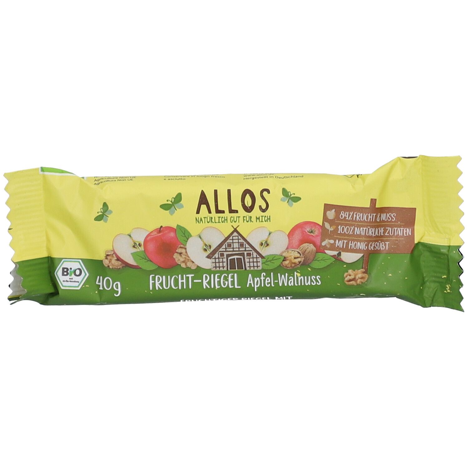 Allos Frucht-Riegel Apfel Walnuss 40 g Riegel